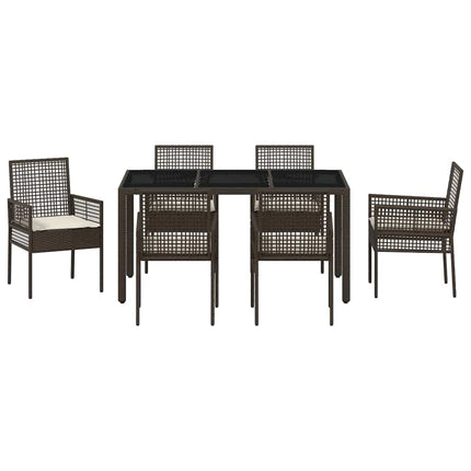 Have Spisebordssæt 7 pcs Brun polyrattan