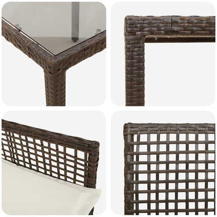 Have Spisebordssæt 7 pcs Brun polyrattan