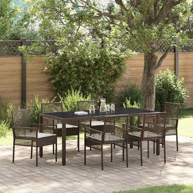 Have Spisebordssæt 7 stk. Brun polyrattan