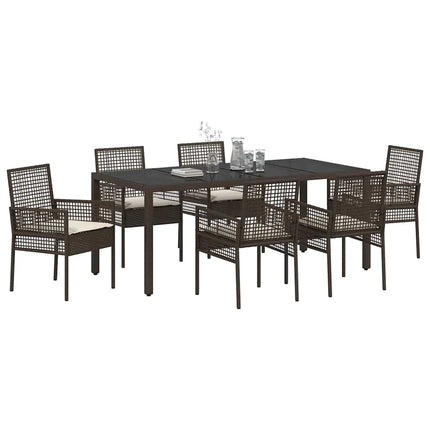 Have Spisebordssæt 7 pcs Brun polyrattan