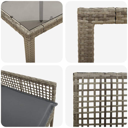 Have Spisebordssæt 3 pcs Grå polyrattan