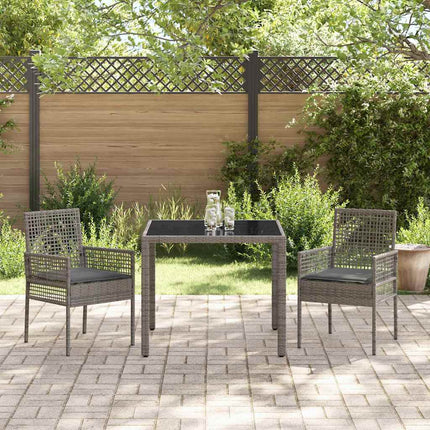 Have Spisebordssæt 3 pcs Grå polyrattan