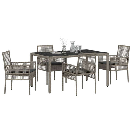 Have Spisebordssæt 5 pcs Grå polyrattan