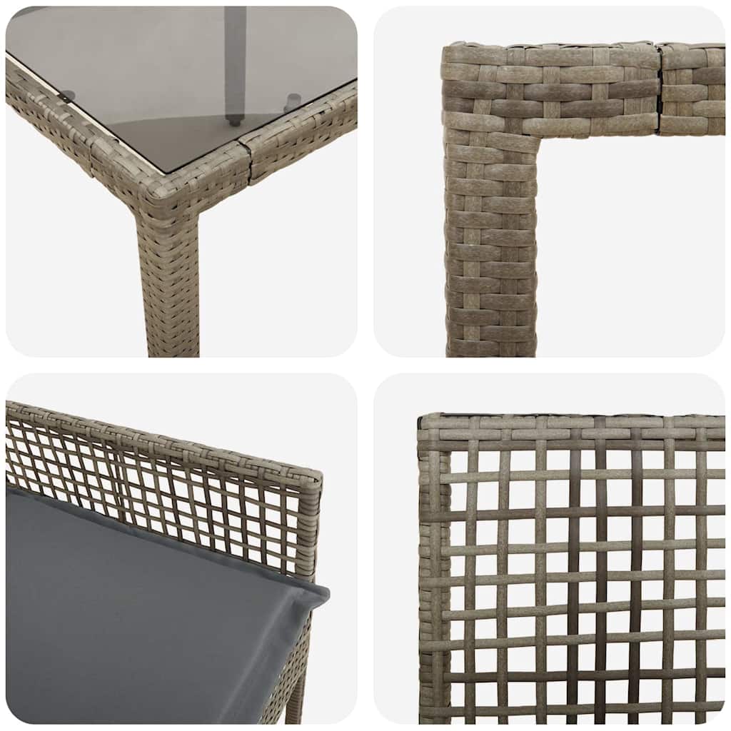 Have Spisebordssæt 7 pcs Grå polyrattan