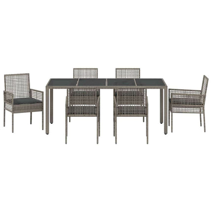 Have Spisebordssæt 7 stk. Grå polyrattan