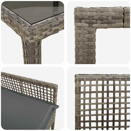 Have Spisebordssæt 9 pcs Grå polyrattan
