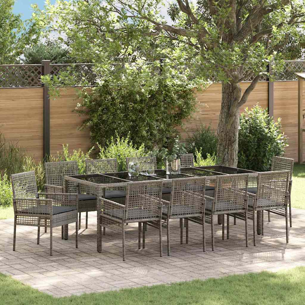 Have Spisebordssæt 11 pcs Grå polyrattan