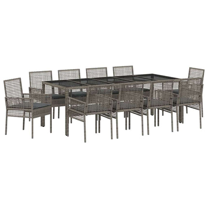 Have Spisebordssæt 11 stk. Grå polyrattan