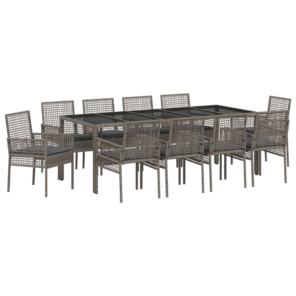 Have Spisebordssæt 11 pcs Grå polyrattan