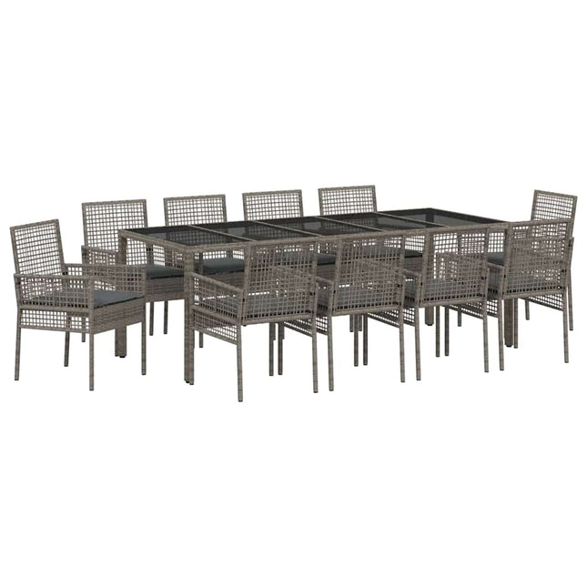 Have Spisebordssæt 11 pcs Grå polyrattan