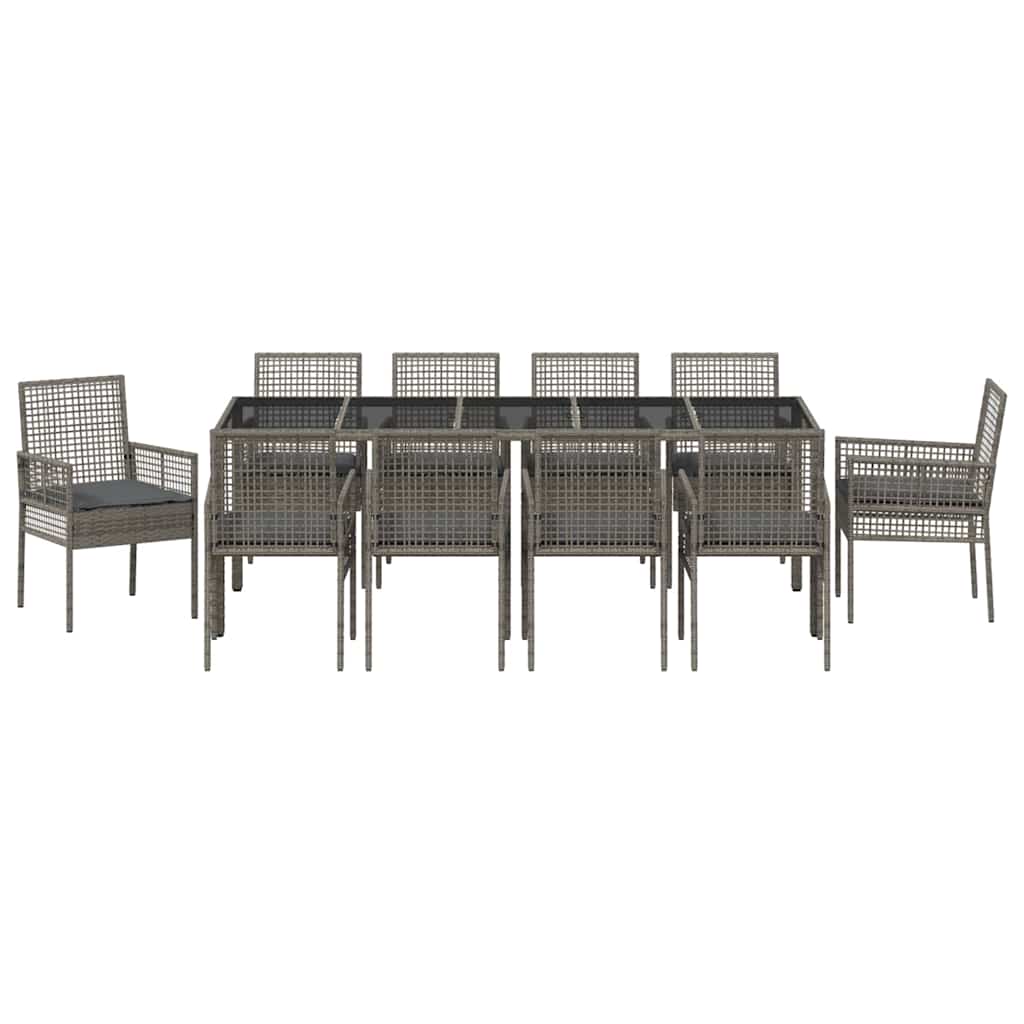 Have Spisebordssæt 11 pcs Grå polyrattan