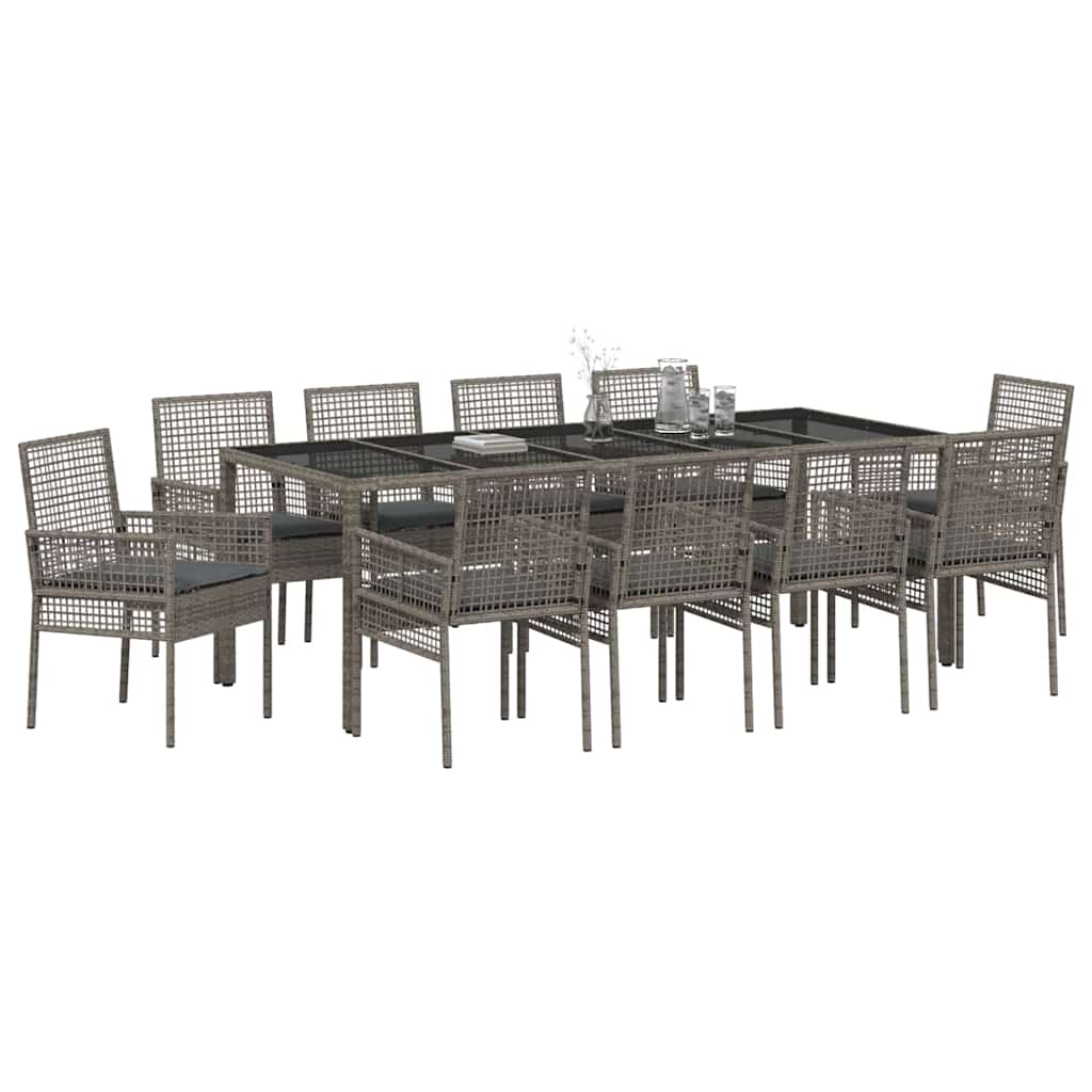 Have Spisebordssæt 11 pcs Grå polyrattan