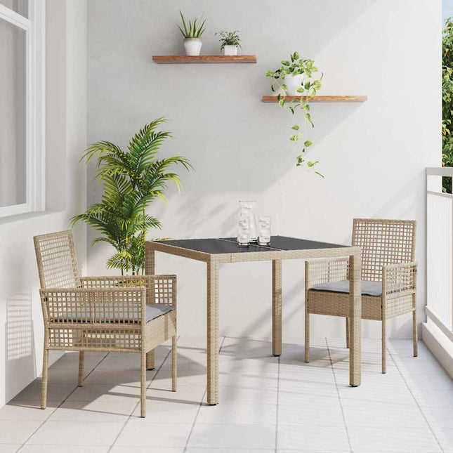 Have Spisebordssæt 3 pcs Beige polyrattan