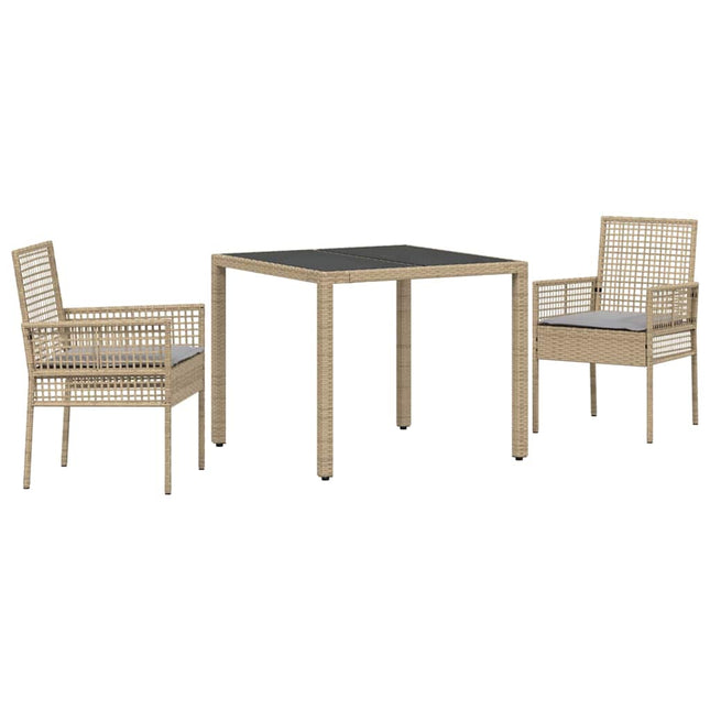 Have Spisebordssæt 3 pcs Beige polyrattan