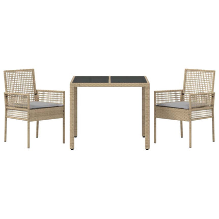 Have Spisebordssæt 3 pcs Beige polyrattan