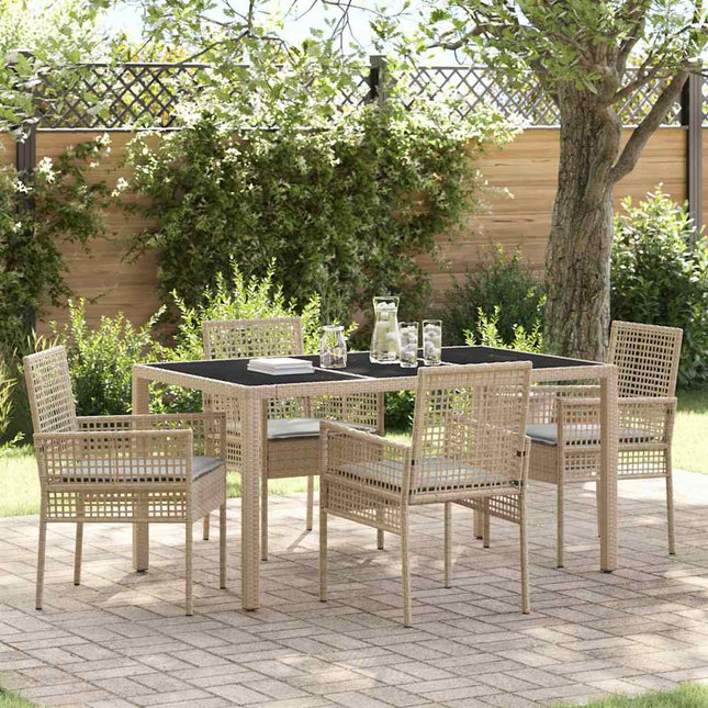 Have Spisebordssæt 5 pcs Beige polyrattan