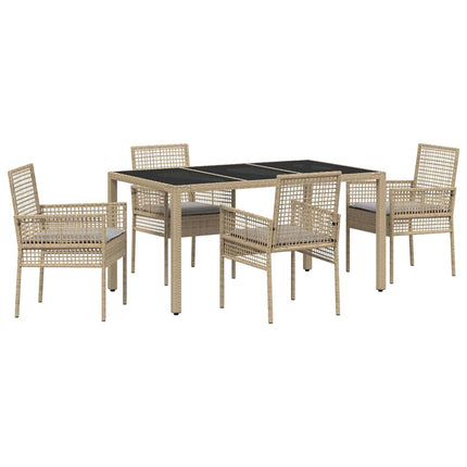 Have Spisebordssæt 5 pcs Beige polyrattan