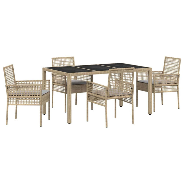 Have Spisebordssæt 5 pcs Beige polyrattan