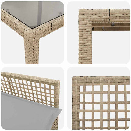 Have Spisebordssæt 7 pcs Beige polyrattan