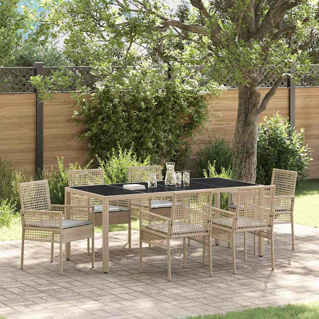 Have Spisebordssæt 7 stk. Beige polyrattan