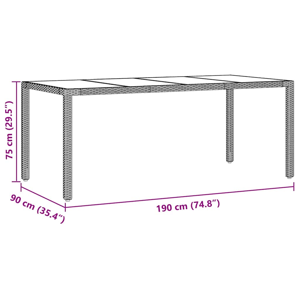 Have Spisebordssæt 7 pcs Beige polyrattan