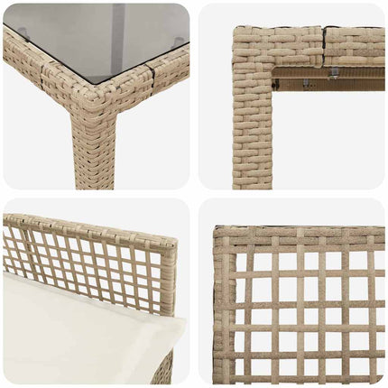 Have Spisebordssæt 3 pcs Beige polyrattan