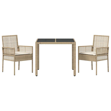 Have Spisebordssæt 3 pcs Beige polyrattan
