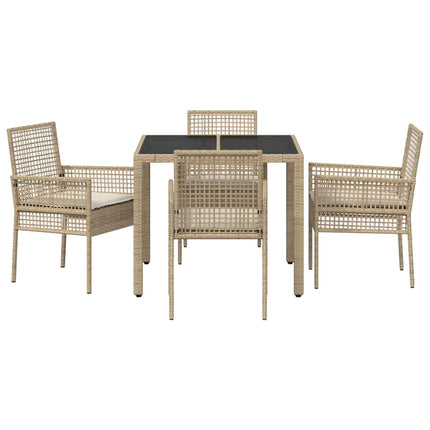 Have Spisebordssæt 5 pcs Beige polyrattan