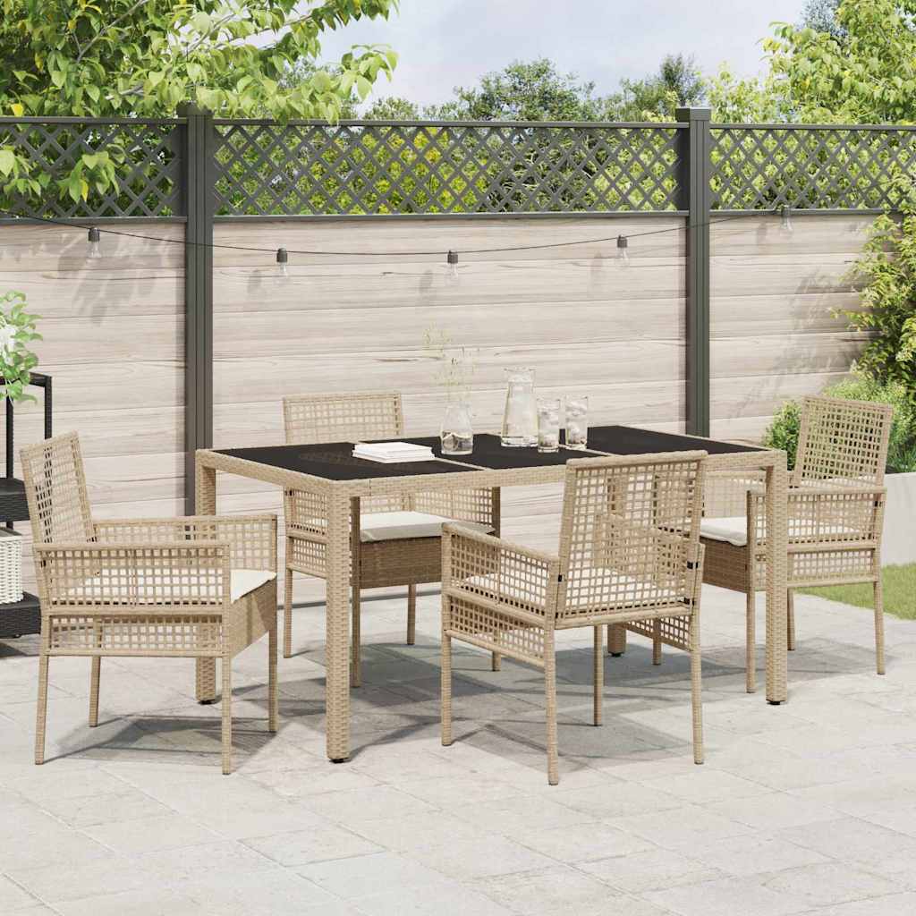 Have Spisebordssæt 5 pcs Beige polyrattan