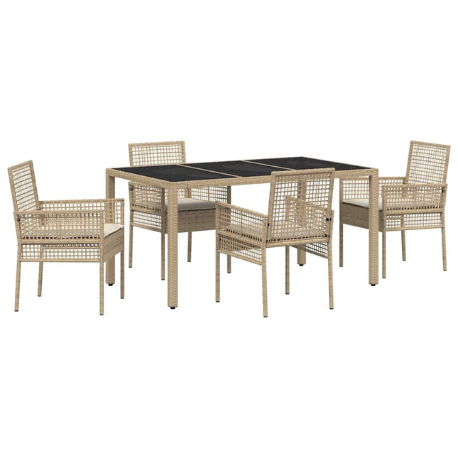Have Spisebordssæt 5 pcs Beige polyrattan