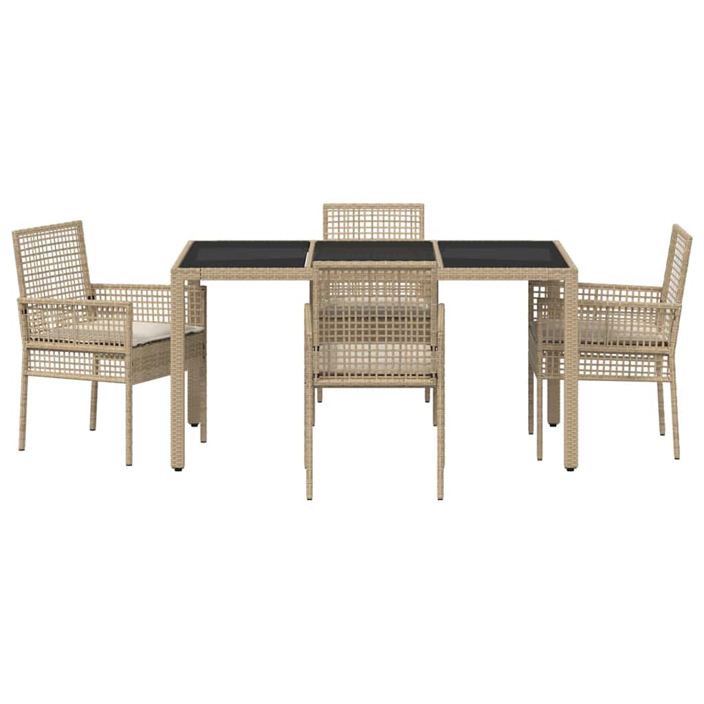 Have Spisebordssæt 5 pcs Beige polyrattan