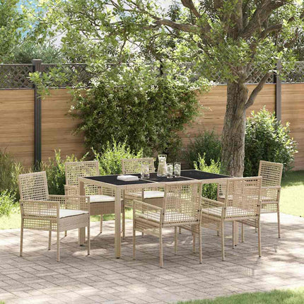 Have Spisebordssæt 7 pcs Beige polyrattan