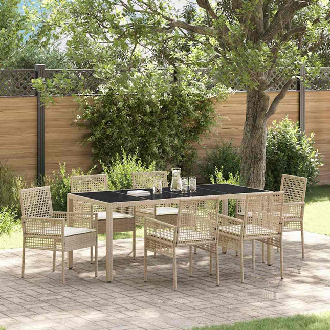 Have Spisebordssæt 7 stk. Beige polyrattan