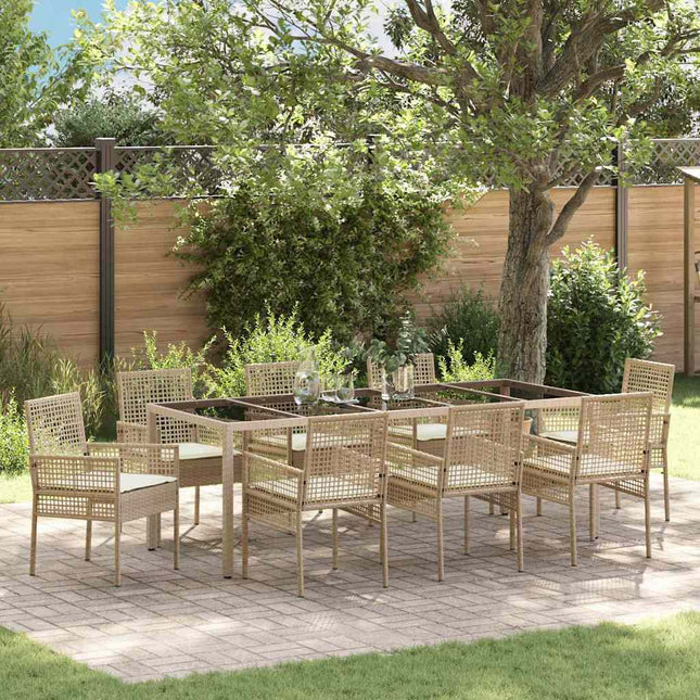 Have Spisebordssæt 9 stk. Beige polyrattan