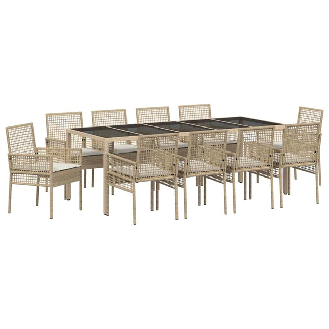 Have Spisebordssæt 11 pcs Beige polyrattan