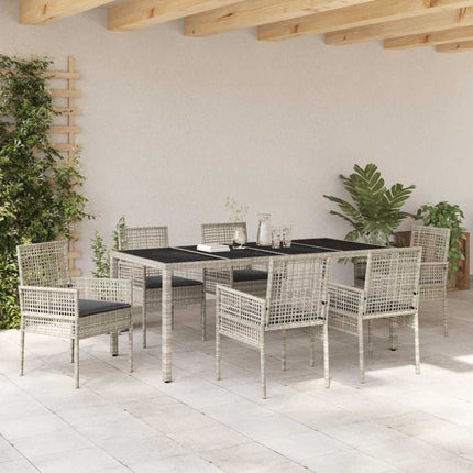 Have Spisebordssæt 7 pcs Lysegrå polyrattan