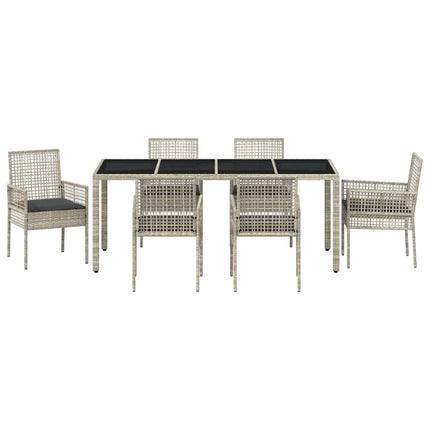 Have Spisebordssæt 7 pcs Lysegrå polyrattan