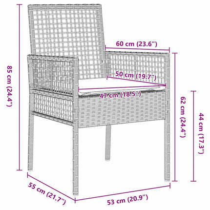 Have Spisebordssæt 7 pcs Lysegrå polyrattan