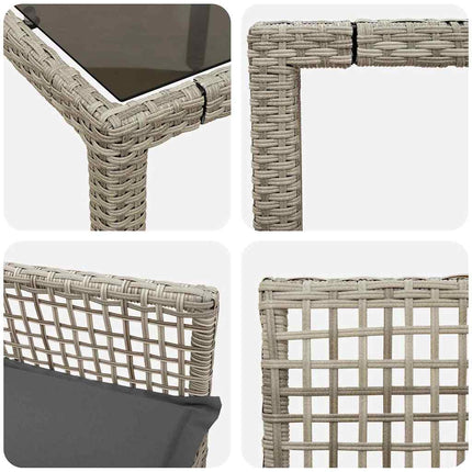 Have Spisebordssæt 9 pcs Lysegrå polyrattan