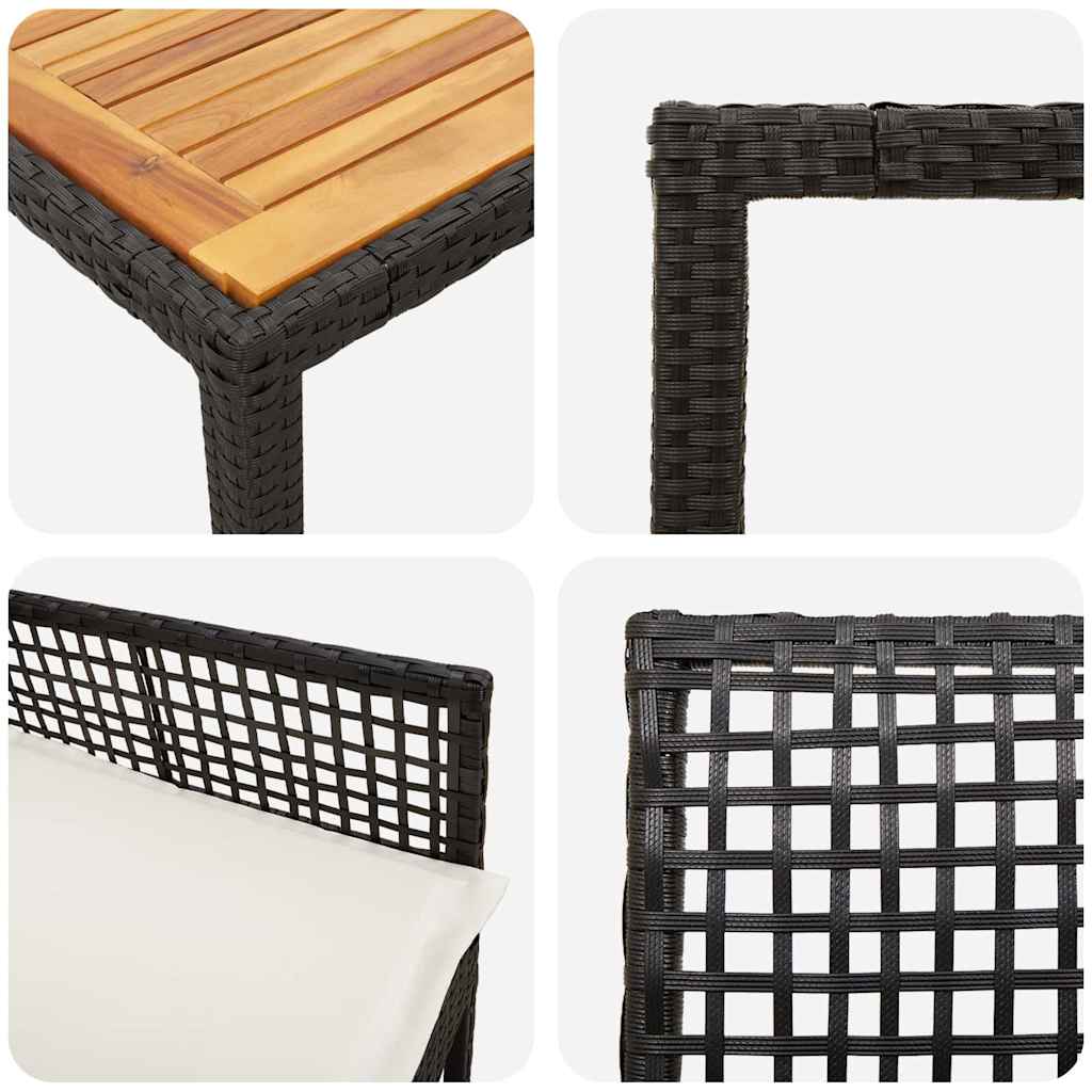 Have Spisebordssæt 7 pcs Sort polyrattan