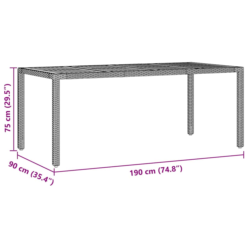Have Spisebordssæt 9 pcs Sort polyrattan