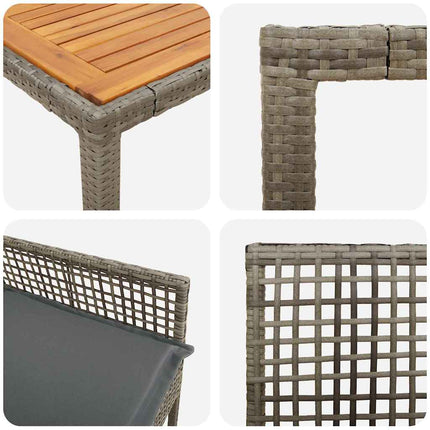 Have Spisebordssæt 3 pcs Grå polyrattan