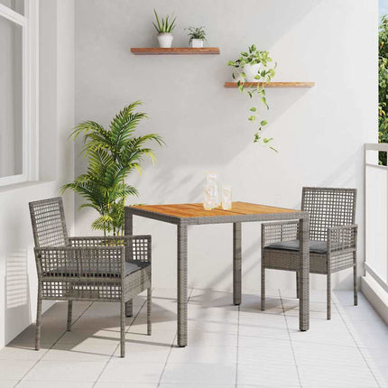 Have Spisebordssæt 3 pcs Grå polyrattan