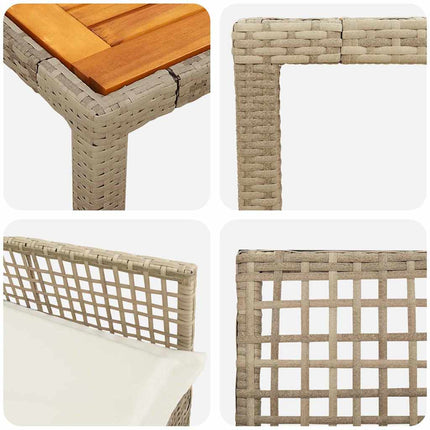 Have Spisebordssæt 3 pcs Beige polyrattan