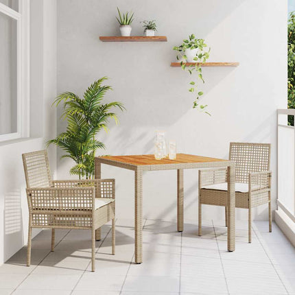 Have Spisebordssæt 3 pcs Beige polyrattan