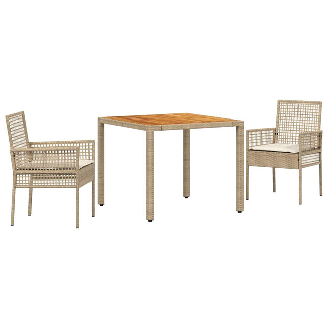 Have Spisebordssæt 3 pcs Beige polyrattan