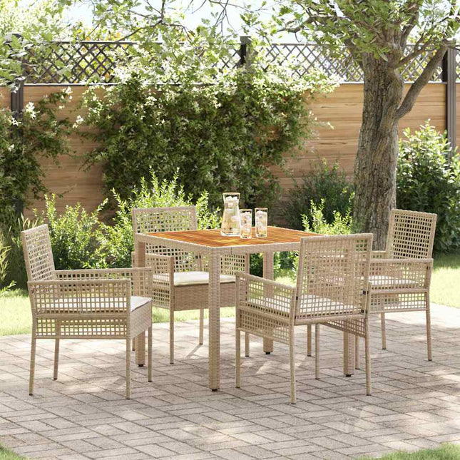 Have Spisebordssæt 5 pcs Beige polyrattan