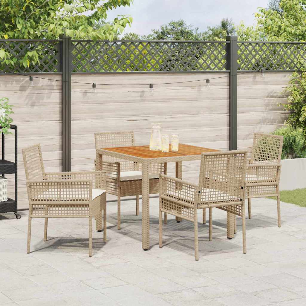 Have Spisebordssæt 5 pcs Beige polyrattan