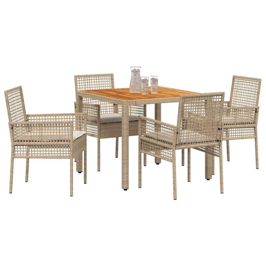 Have Spisebordssæt 5 pcs Beige polyrattan