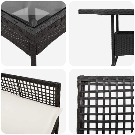Have Spisebordssæt 5 pcs Sort polyrattan